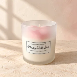 Be My Valentine candle with blush wax detail